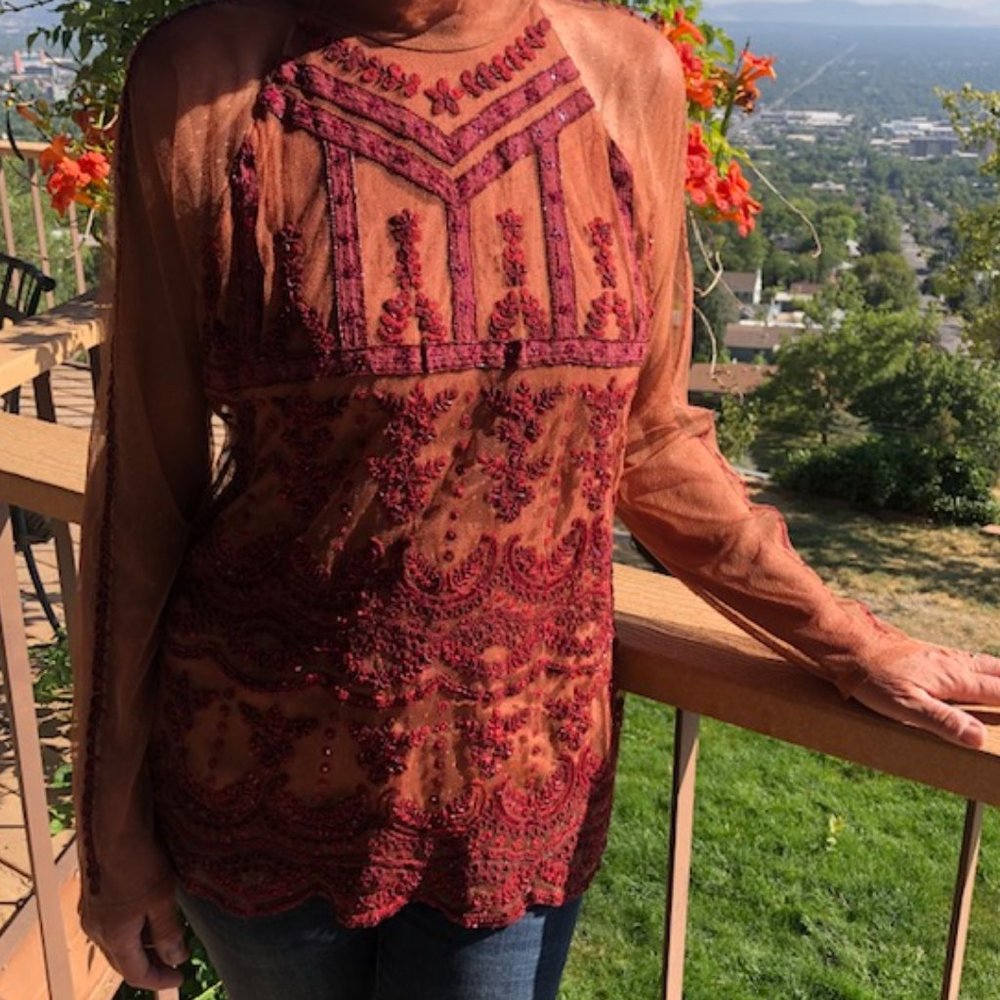 Beaded sheer top from Sundance! STUNNING!!!